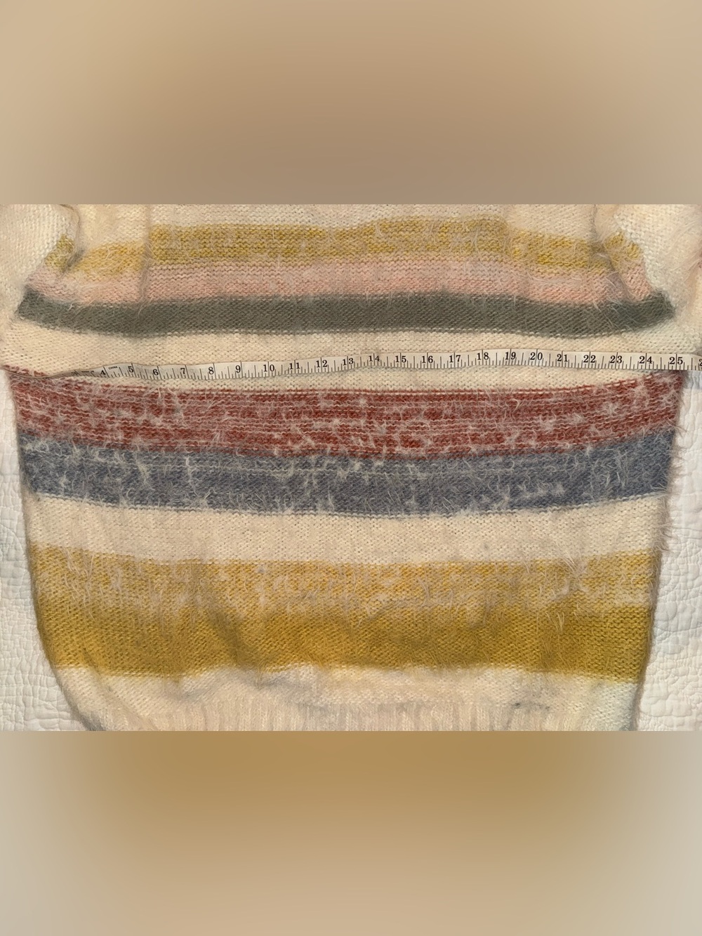 Rip Curl Fuzzy Wool Blend Striped Oversized Eyelash Knit Sweater Women’s Large - Picture 7 of 7